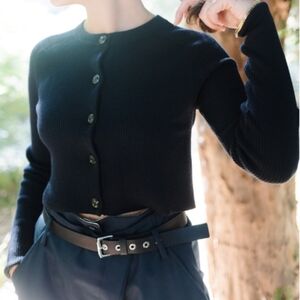Soeur 6 8 Walden Women's Navy Sweater Jacket